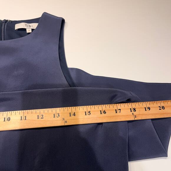 Tibi Blue 100% Silk Sophia Mini Ruffled Sleeveless Dress Sz 4 MSRP $495 - Picture 10 of 14